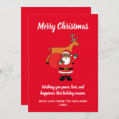 レッドメリークリスマスアフリカンサンタクロース シーズンカード (正面/裏面)