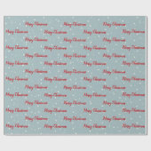 レッドメリークリスマスオンスノーフレークスラッピング紙 ラッピングペーパー (フラット)