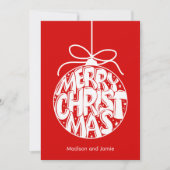 レッドメリークリスマスオーナメントクリスマスカード シーズンカード (正面)