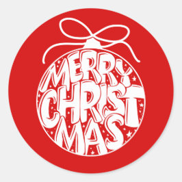 レッドメリークリスマスオーナメントホリデー ラウンドシール