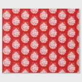 レッドメリークリスマスオーナメントホリデー ラッピングペーパー (フラット)