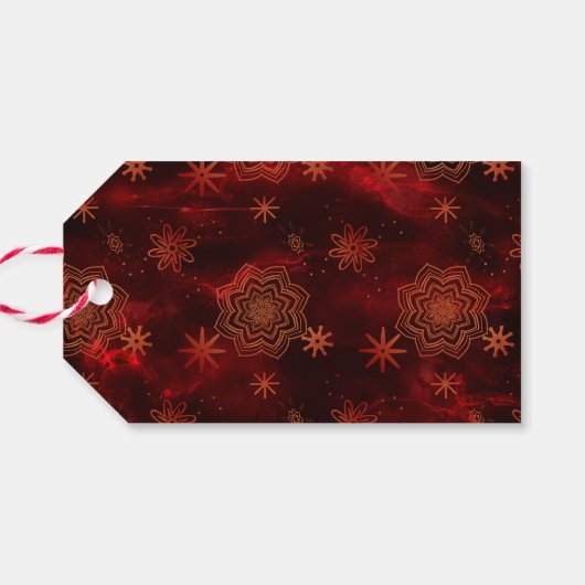 レッドメリークリスマスギフトパーソナライズされたラベル ギフトタグ (裏面横)