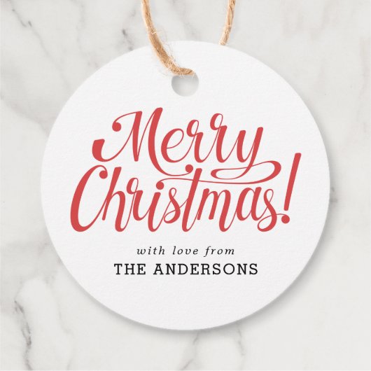 レッドメリークリスマスギフトラベル フェイバータグ (裏面)