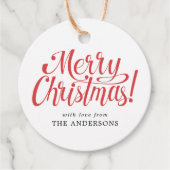 レッドメリークリスマスギフトラベル フェイバータグ (正面)