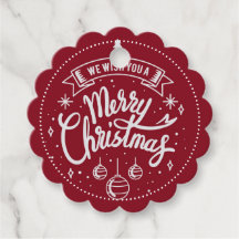 レッドメリークリスマスギフトラベル