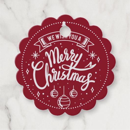 レッドメリークリスマスギフトラベル フェイバータグ (正面)