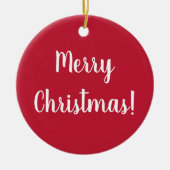 レッドメリークリスマスクリスマス2022タイポグラフィ セラミックオーナメント (正面)