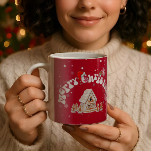 レッドメリークリスマスグラフィティアートコーヒーマグ コーヒーマグカップ