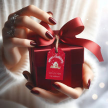 レッドメリークリスマスグラフィティギフトラベル