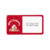 レッドメリークリスマスグラフィティ住所 シール (正面)