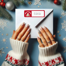 レッドメリークリスマスグラフィティ差出人住所ラベル ラベル