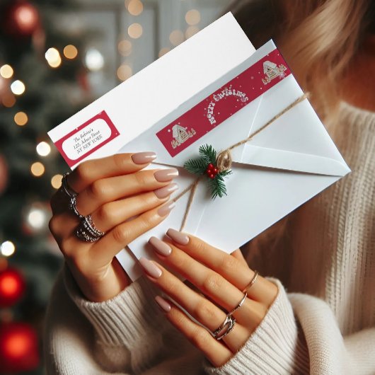 レッドメリークリスマスグラフィティ差出人住所 ラップアラウンドラベル