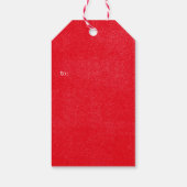 レッドメリークリスマススノーフレークモダンの名前 ギフトタグ (裏面)