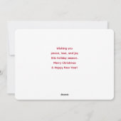 レッドメリークリスマスタイポグラフィフェスティバルフォント シーズンカード (裏面)