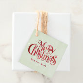 レッドメリークリスマスタイポグラフィフェスティバルフォント フェイバータグ (インサイチュ)