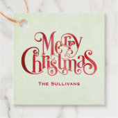 レッドメリークリスマスタイポグラフィフェスティバルフォント フェイバータグ (正面)