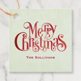 レッドメリークリスマスタイポグラフィフェスティバルフォント フェイバータグ