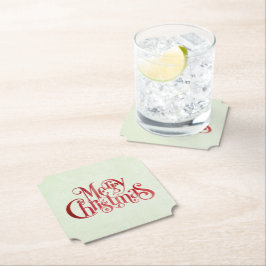 レッドメリークリスマスタイポグラフィフェスティバルフォント ペーパーコースター