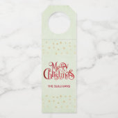 レッドメリークリスマスタイポグラフィフェスティバルフォント ボトルネックタグ (正面)