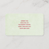 レッドメリークリスマスタイポグラフィフェスティバルフォント 名刺 (裏面)