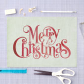 レッドメリークリスマスタイポグラフィフェスティバルフォント 薄葉紙 (クラフト)