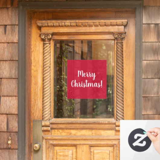 レッドメリークリスマスタイポグラフィフェスティバル ウィンドウサイン (ホームデコレーション)