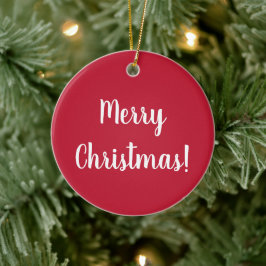 レッドメリークリスマスタイポグラフィフェスティバル セラミックオーナメント