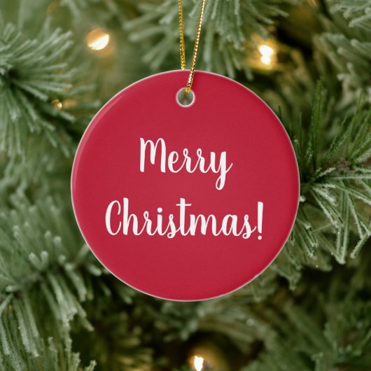 レッドメリークリスマスタイポグラフィフェスティバル セラミックオーナメント (ツリー)