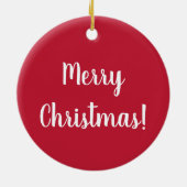 レッドメリークリスマスタイポグラフィフェスティバル セラミックオーナメント (裏面)