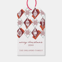 レッドメリークリスマスタイポグラフィホリデーギフトラベル
