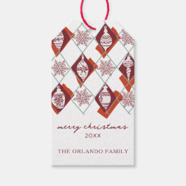 レッドメリークリスマスタイポグラフィホリデーギフトラベル ギフトタグ