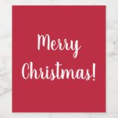 レッドメリークリスマスタイポグラフィ ワインラベル (シングルラベル)