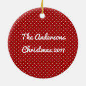 レッドメリークリスマスツリーサークルオーナメント セラミックオーナメント (裏面)