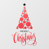 レッドメリークリスマスツリースターズホリデー ウィンドウサイン (シート)