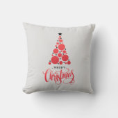 レッドメリークリスマスツリースターズホリデー クッション (正面)