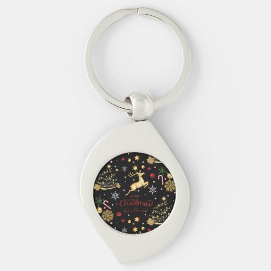 レッドメリークリスマスツリー キーホルダー (正面)