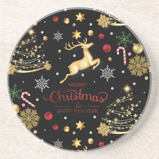 レッドメリークリスマスツリー コースター (正面)