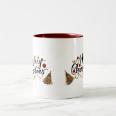 レッドメリークリスマスツリー ツートーンマグカップ (中央)