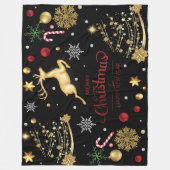 レッドメリークリスマスツリー フリースブランケット (正面)