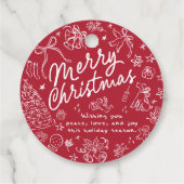 レッドメリークリスマスハンドドロー フェイバータグ (裏面)