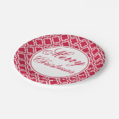 レッドメリークリスマスパーティー紙プレート ペーパープレート (アングル)