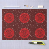 レッドメリークリスマスビジネスロゴスノーフレーク 薄葉紙 (クラフト)