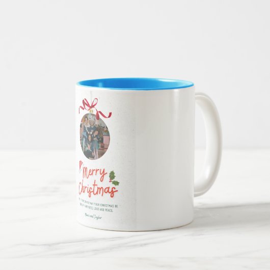 レッドメリークリスマスファミリーサンタハットマグ ツートーンマグカップ (正面右)