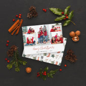 レッドメリークリスマスフォトカード5写真 シーズンカード