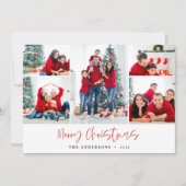 レッドメリークリスマスフォトカード5写真 シーズンカード (正面)