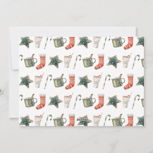 レッドメリークリスマスフォトカード5写真 シーズンカード (裏面)