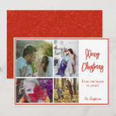 レッドメリークリスマスフォトクリスマスカード シーズンカード (正面/裏面)