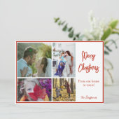 レッドメリークリスマスフォトクリスマスカード シーズンカード (スタンド正面)