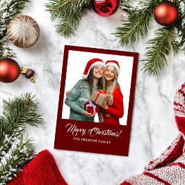 レッドメリークリスマスフォト シーズンカード