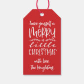 レッドメリークリスマスプレゼントラベル ギフトタグ (正面)